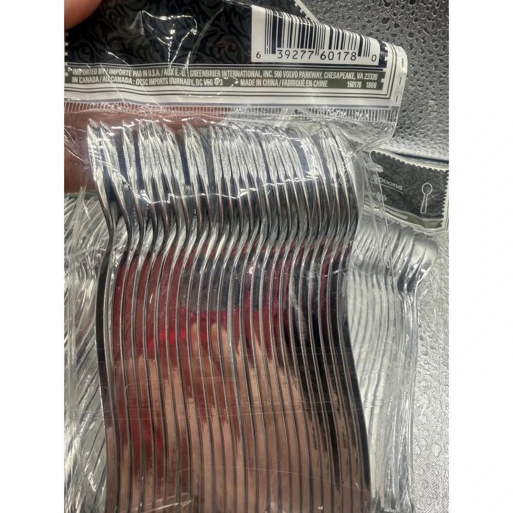 Greenbrier International Silver Plastic Cutlery Set 96pc Forks Spoons Bulk Pack